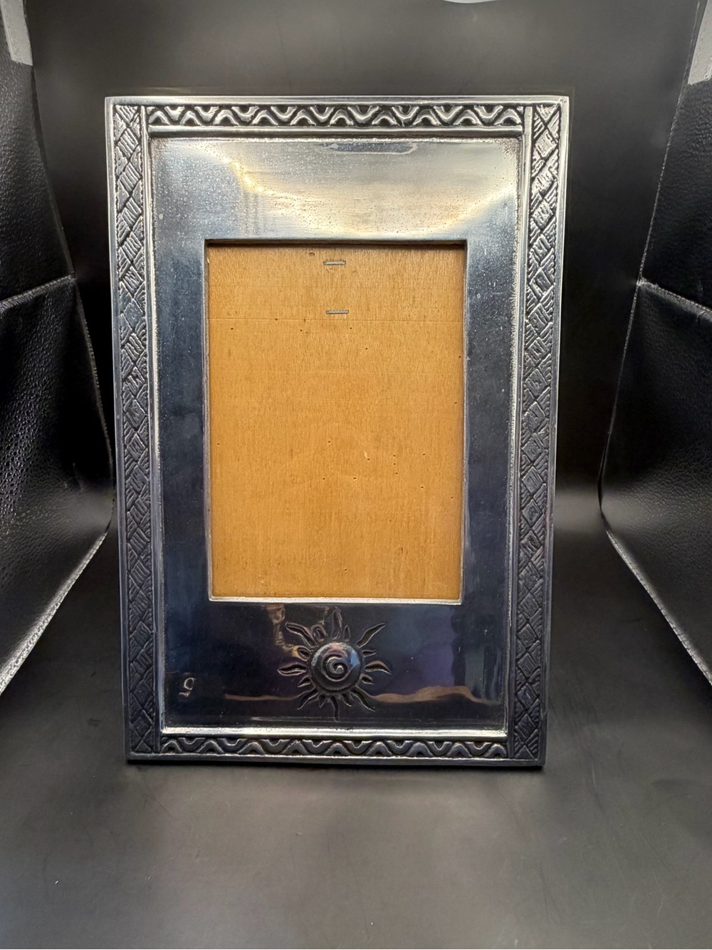 Silver Tone Sun Picture Frame 5x7 Tabletop Photo Frame Rustic Decor